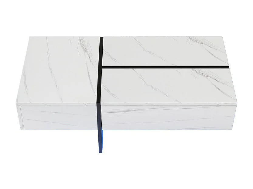 Table basse - avec système d'éclairage LED contrôlé par application - Blanc