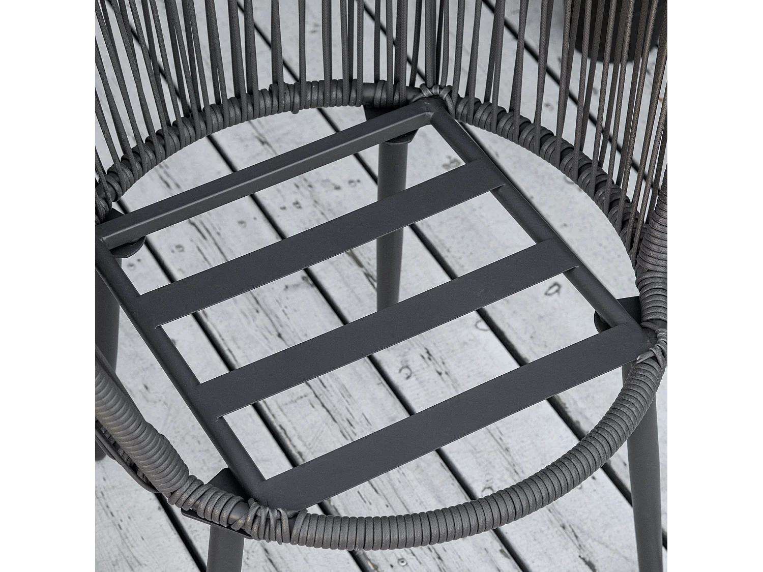 Ensemble bistro jardin style acapulco 2 places 3 pièces avec coussins