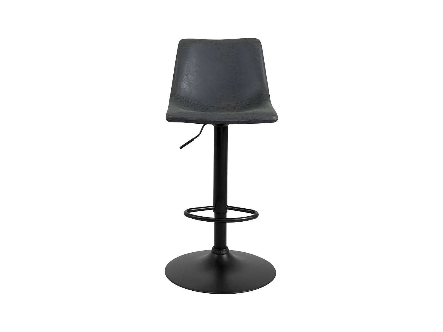 Juego de 2 taburetes de bar industriales, asiento acolchado con respaldo, cuero sintético efecto vintage, giratorio, altura ajustable HELIO (negro)