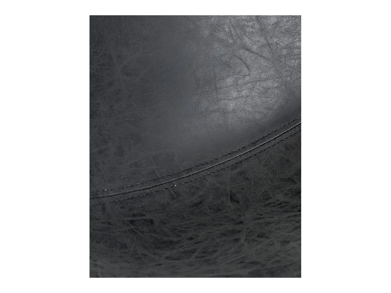 Juego de 2 taburetes de bar industriales, asiento acolchado con respaldo, cuero sintético efecto vintage, giratorio, altura ajustable HELIO (negro)