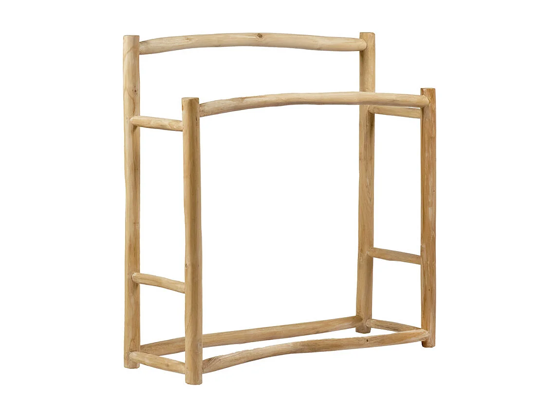 Porte serviettes double en bois de teck massif L. 90 cm - MARIANO