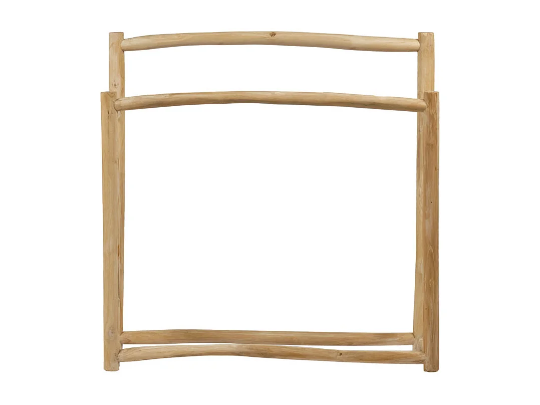 Porte serviettes double en bois de teck massif L. 90 cm - MARIANO