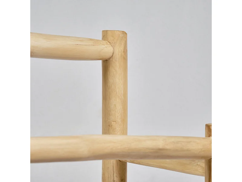 Porte serviettes double en bois de teck massif L. 90 cm - MARIANO