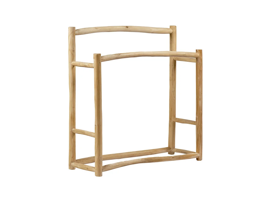 Porte serviettes double en bois de teck massif L. 90 cm - MARIANO