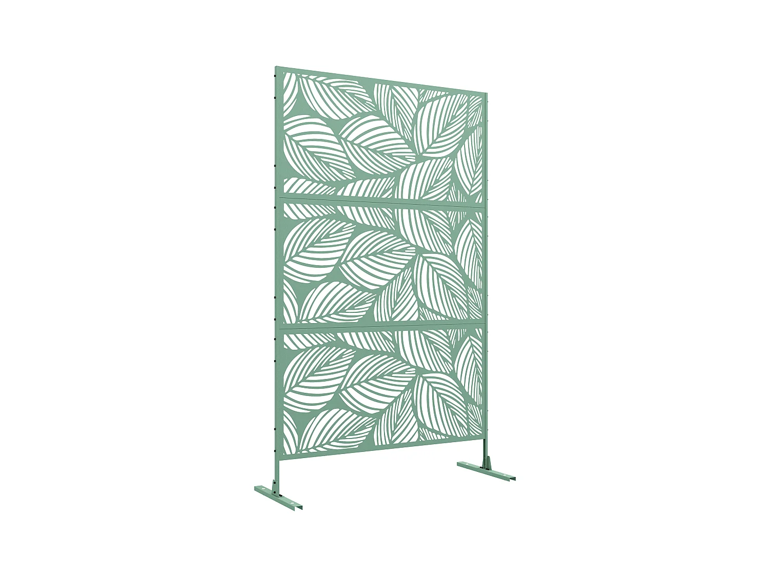 Panneau brise vue décoratif paravent extérieur motif végétal métal vert