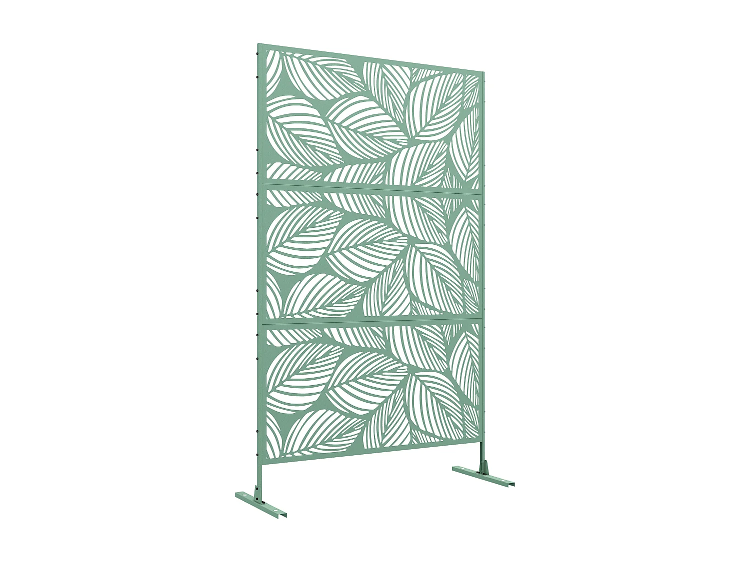 Panneau brise vue décoratif paravent extérieur motif végétal métal vert