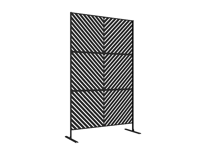 Panneau extérieur décoratif motif géométrique ajouré métal noir