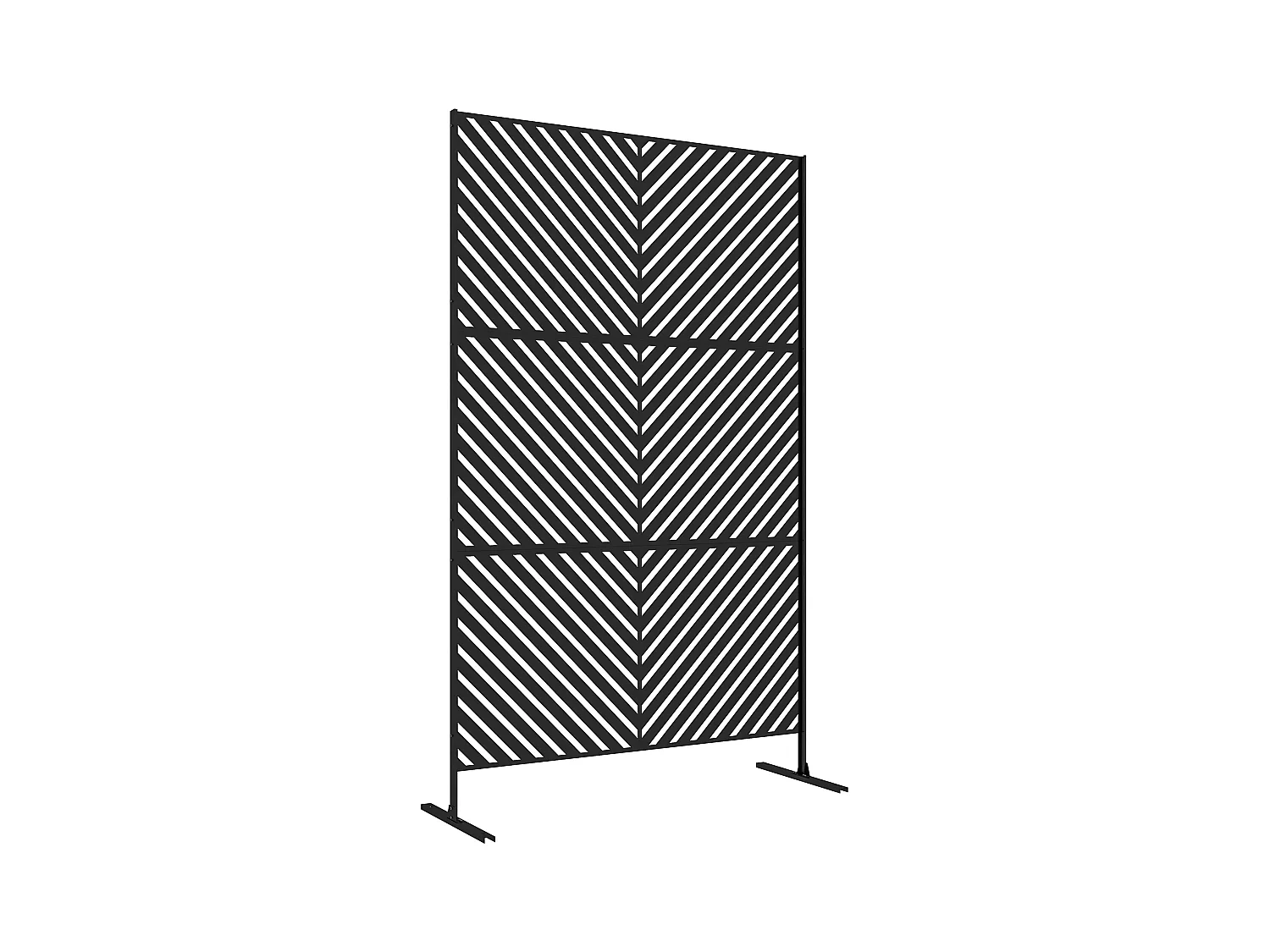 Panneau extérieur décoratif motif géométrique ajouré métal noir