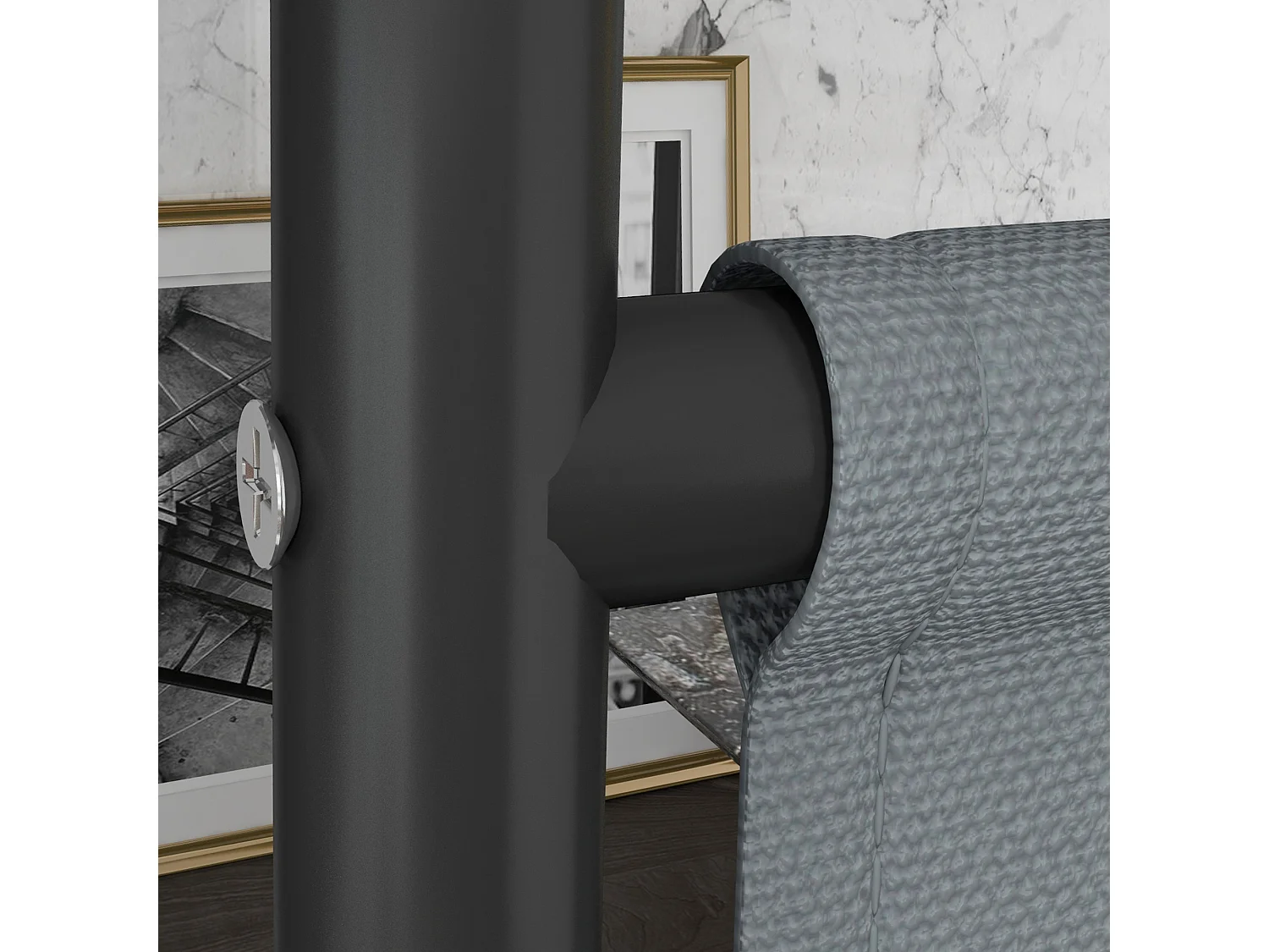 Panneau brise-vue paravent extérieur sur roulettes - autoportant - dim. 183L x 30l x 181H cm - gris