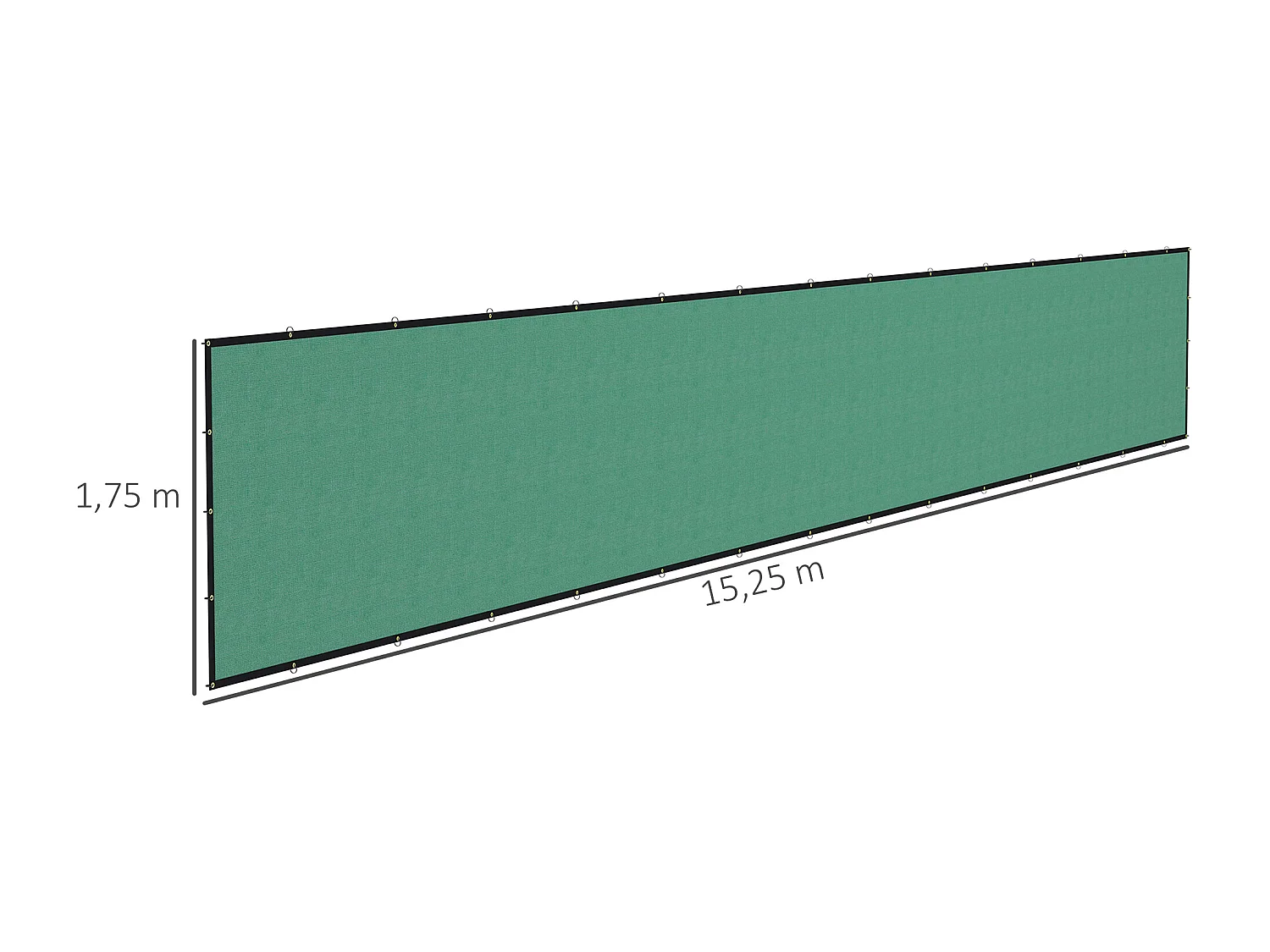 Brise-vue toile 160 g/m² renforcée avec attaches et œillets dim. 15,25L x 1,75H m