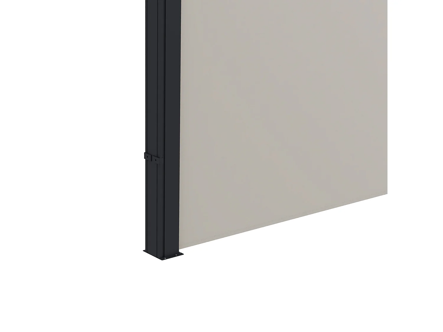 Store latéral brise-vue paravent rétractable dim. 3L x 1,40H m gris