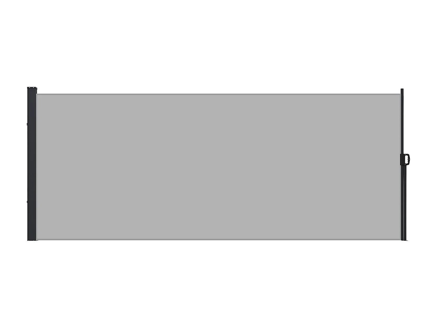 Store latéral brise-vue paravent rétractable de jardin dim. 4L x 1,80H m alu. polyester haute densité gris