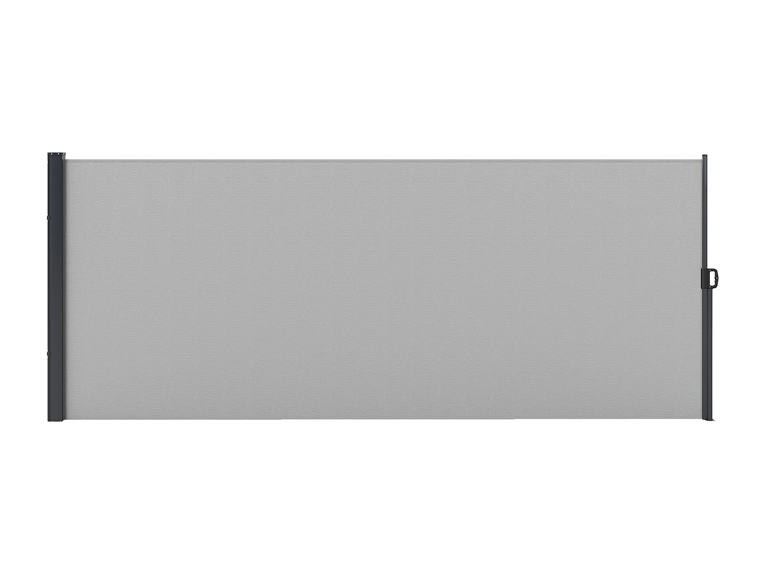 Store latéral brise-vue paravent rétractable de jardin dim. 4L x 1,60H m alu. polyester haute densité 180 g/m² gris