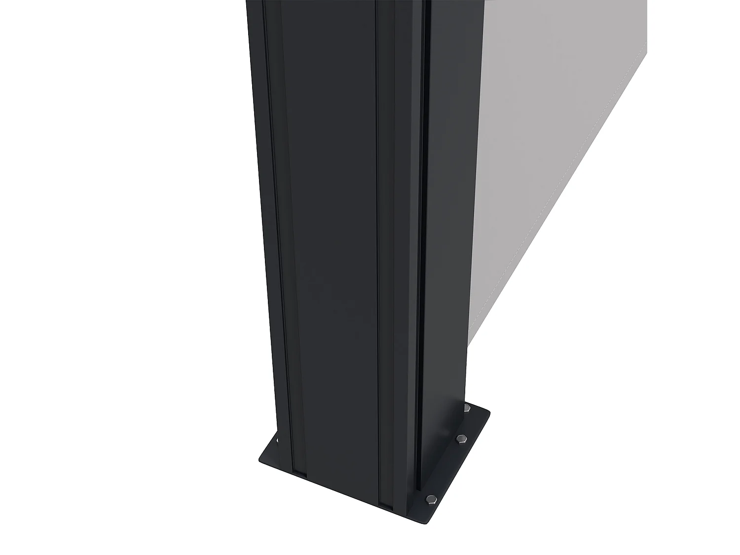 Store latéral brise-vue paravent rétractable de jardin dim. 4L x 1,60H m alu. polyester haute densité 180 g/m² gris