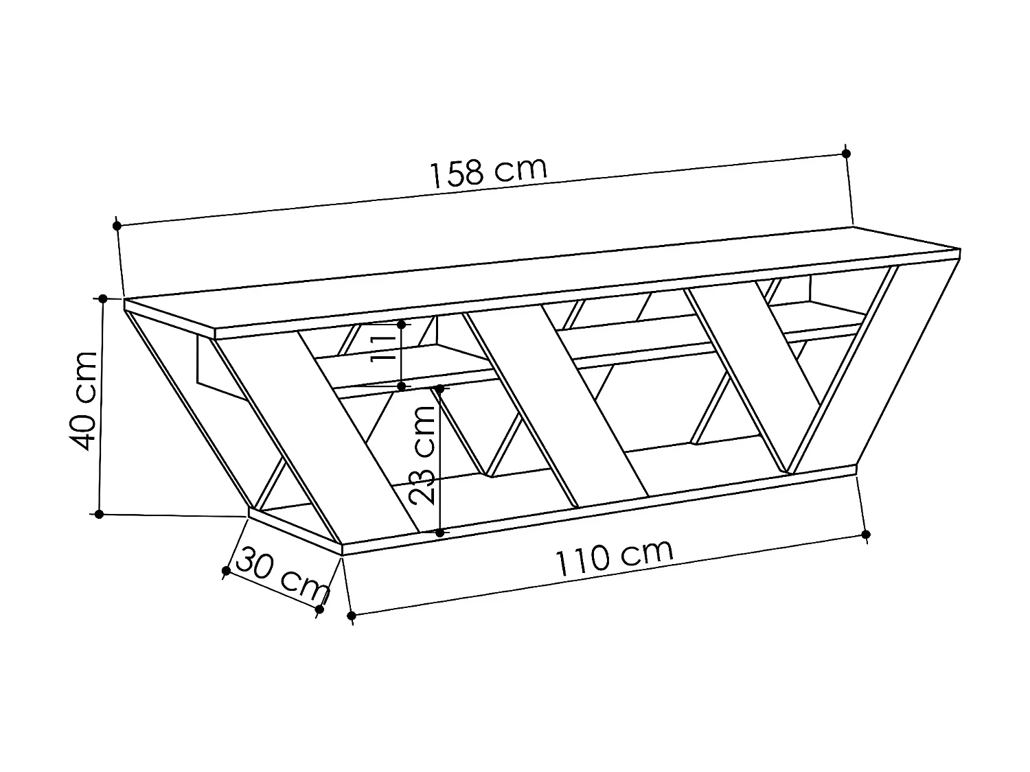 Meuble TV design gris anthracite 158 cm NOLI