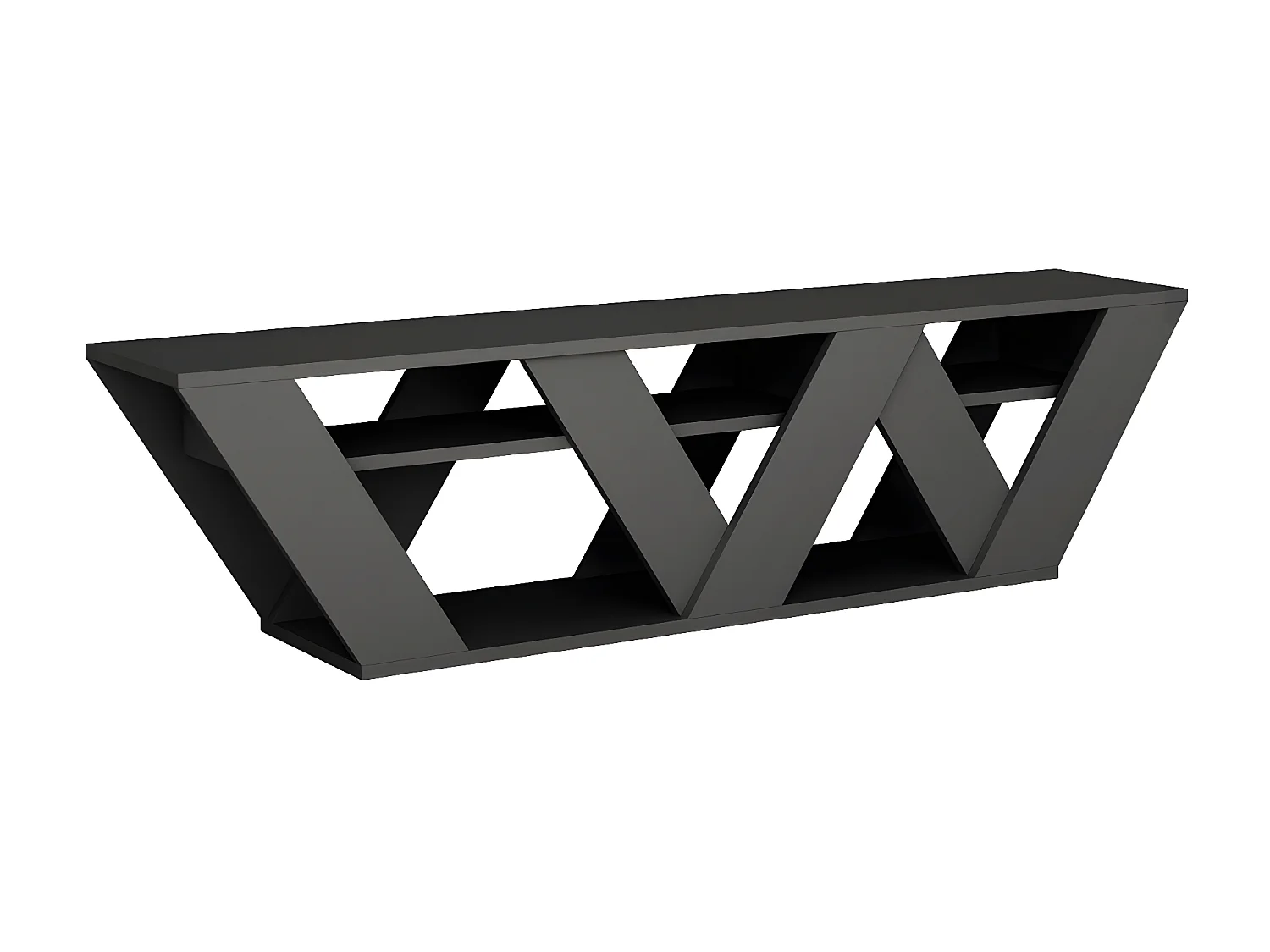 Meuble TV design gris anthracite 158 cm NOLI