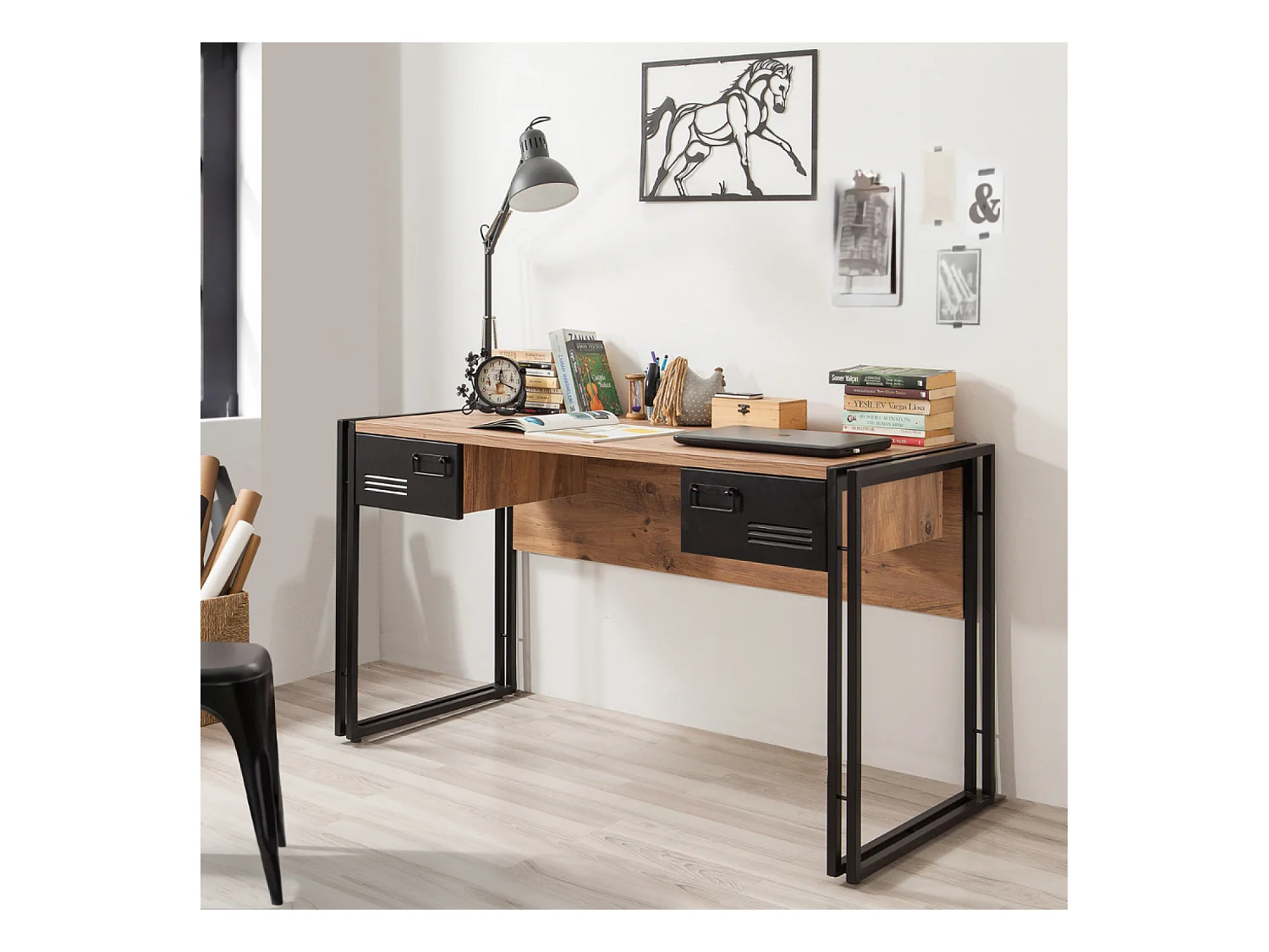 Bureau industriel avec tiroirs SKIRV