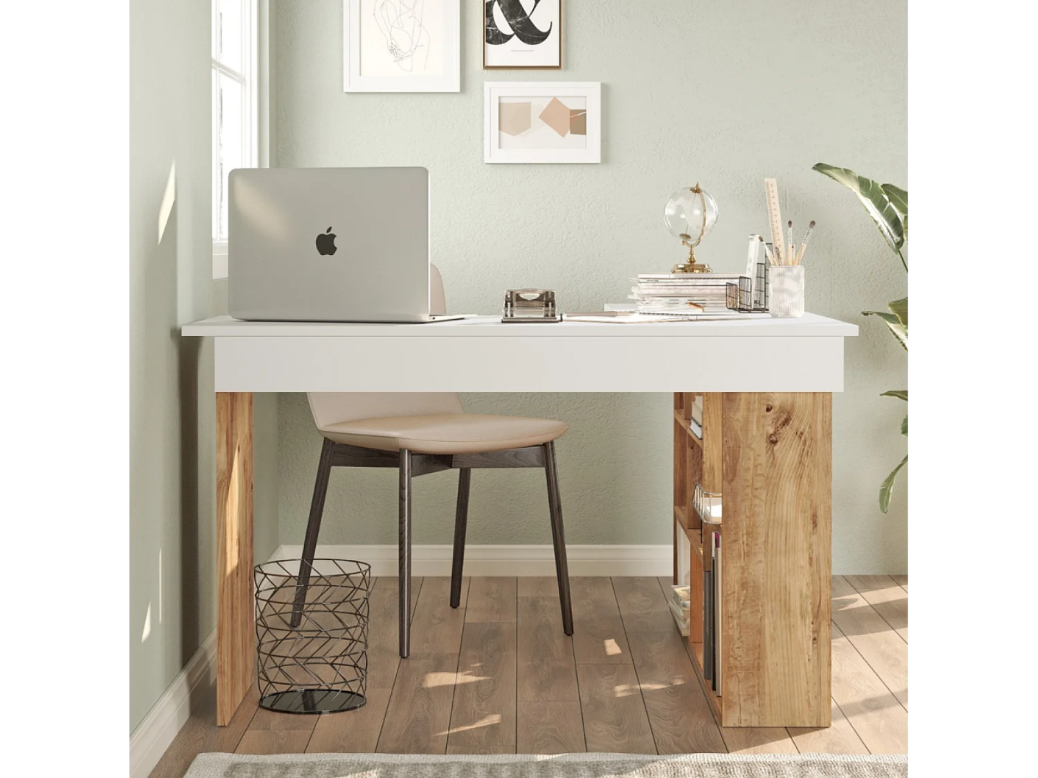 Bureau d'angle design avec étagères TYO