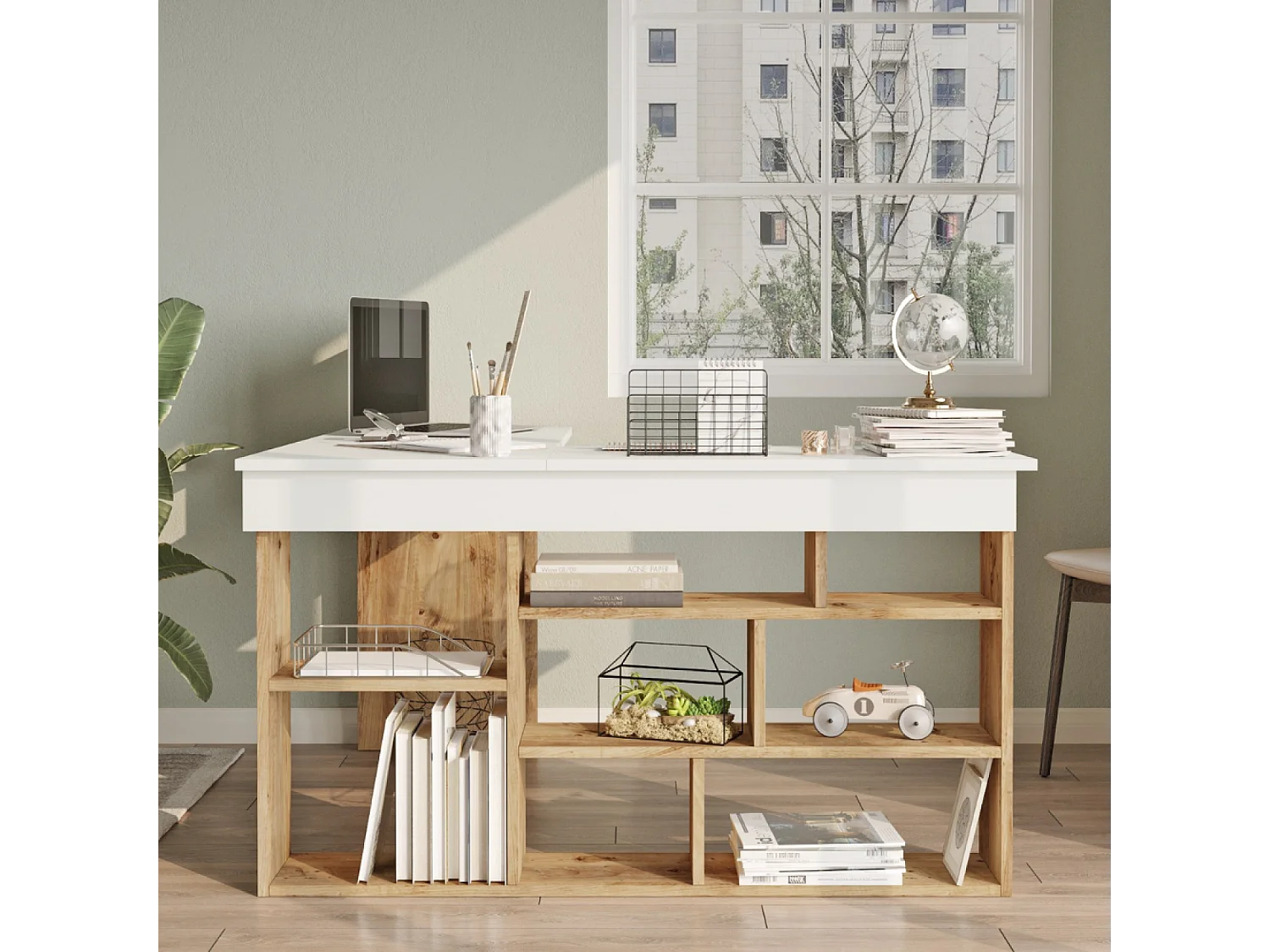 Bureau d'angle design avec étagères TYO