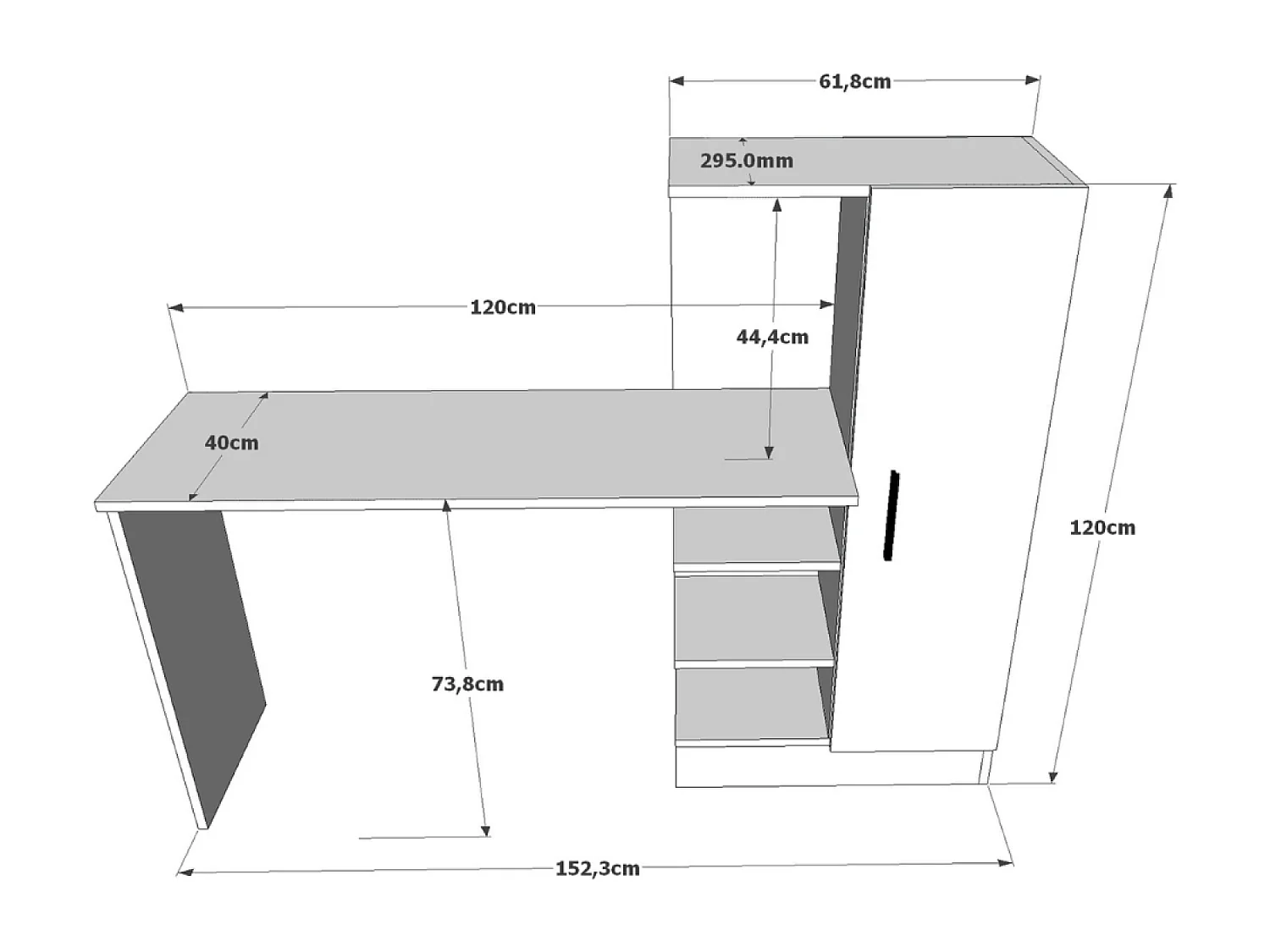 Design-Schreibtisch mit Stauraum TEHDA aus Holz und Metall
