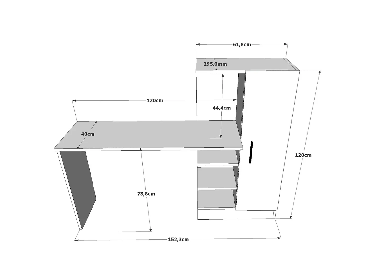 Scrivania di design con ripiani TEHDA