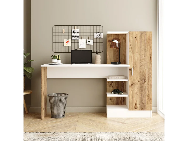 Design-Schreibtisch mit Stauraum TEHDA aus Holz und Metall