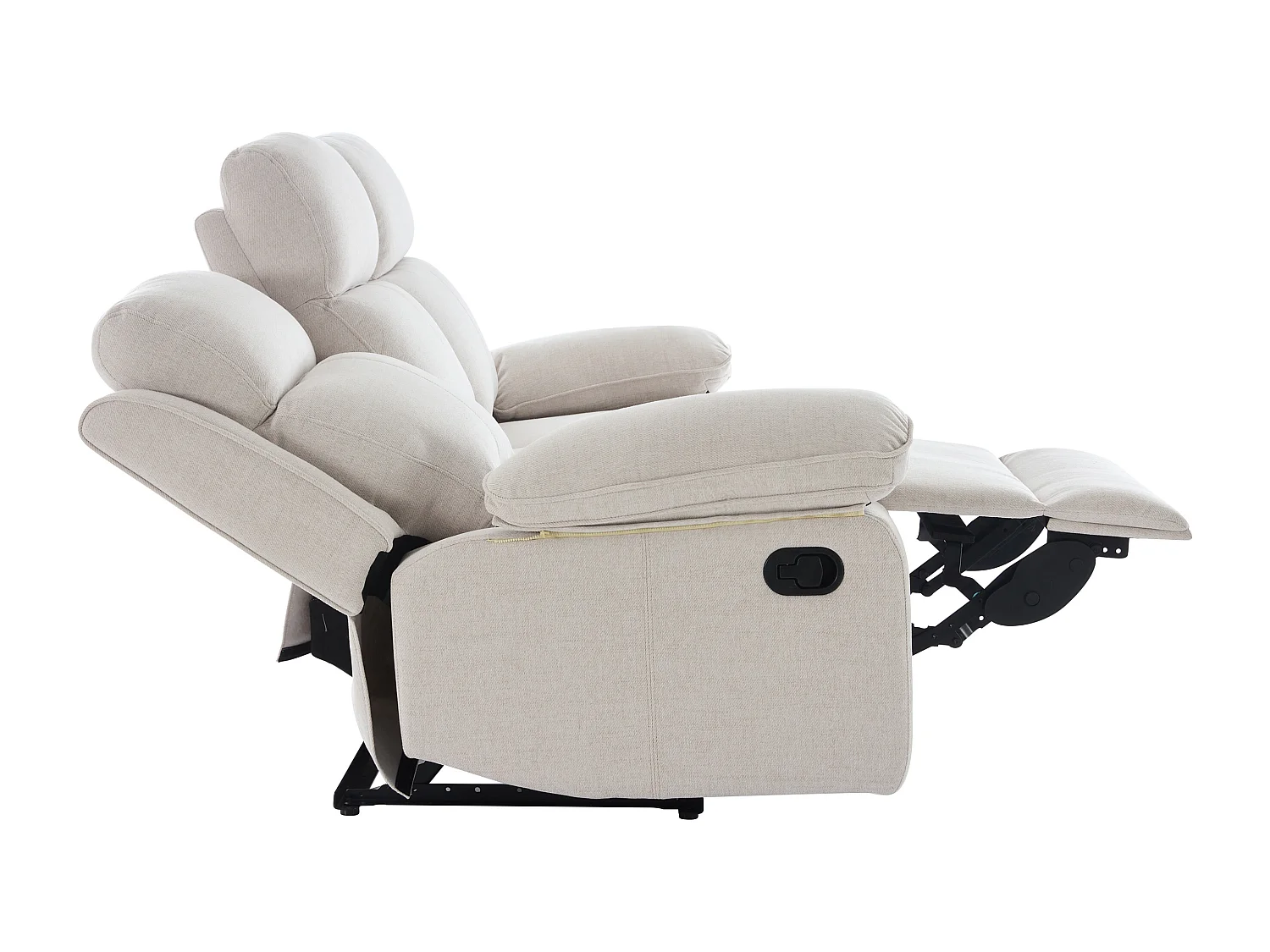 Canapé 3 places relax en tissu chiné beige LANA