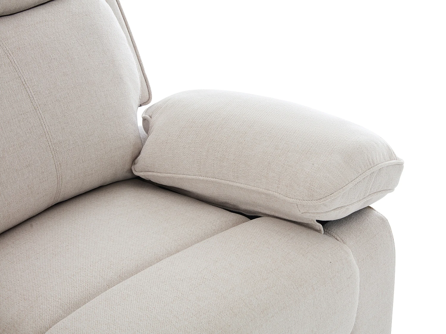 Canapé 3 places relax en tissu chiné beige LANA