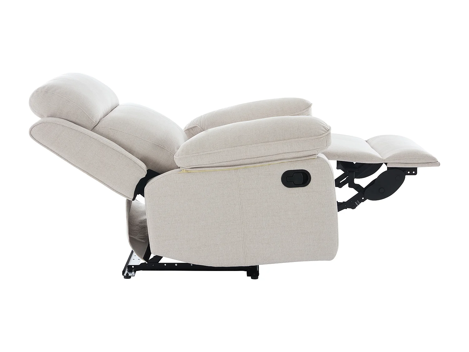 Fauteuil relax en tissu chiné beige LANA