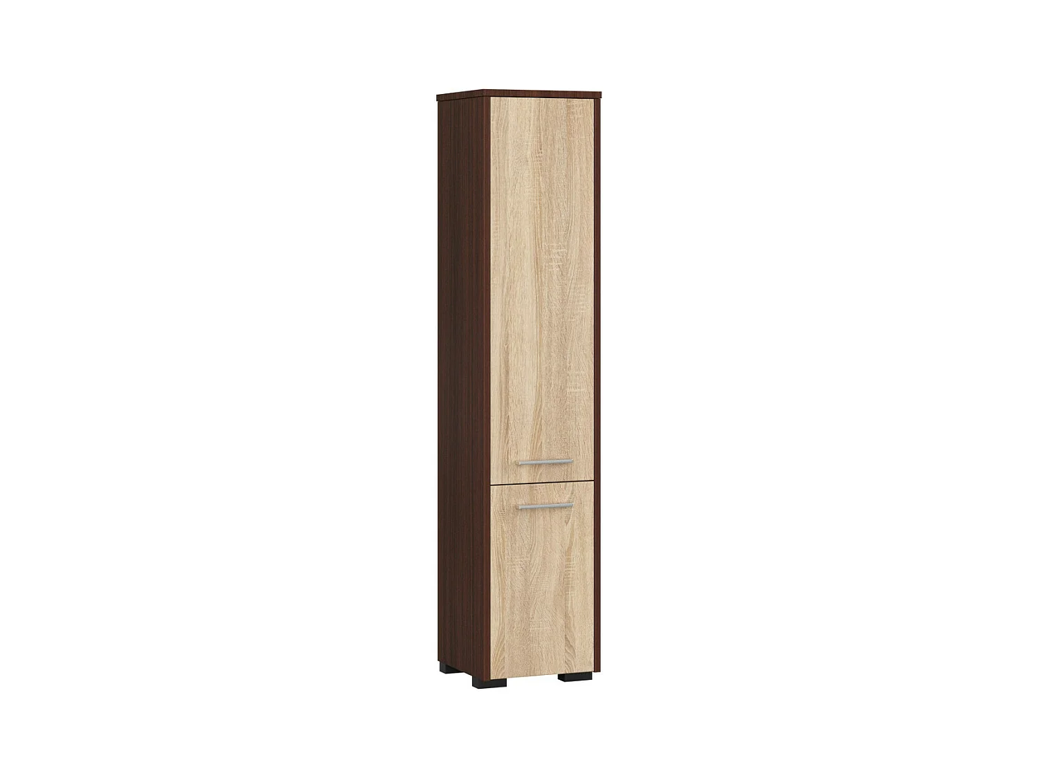 Colonna da bagno AKORD FIN Wengé 30 cm 2 ante inserto frontale Sonoma Quercia 30x30x140 cm