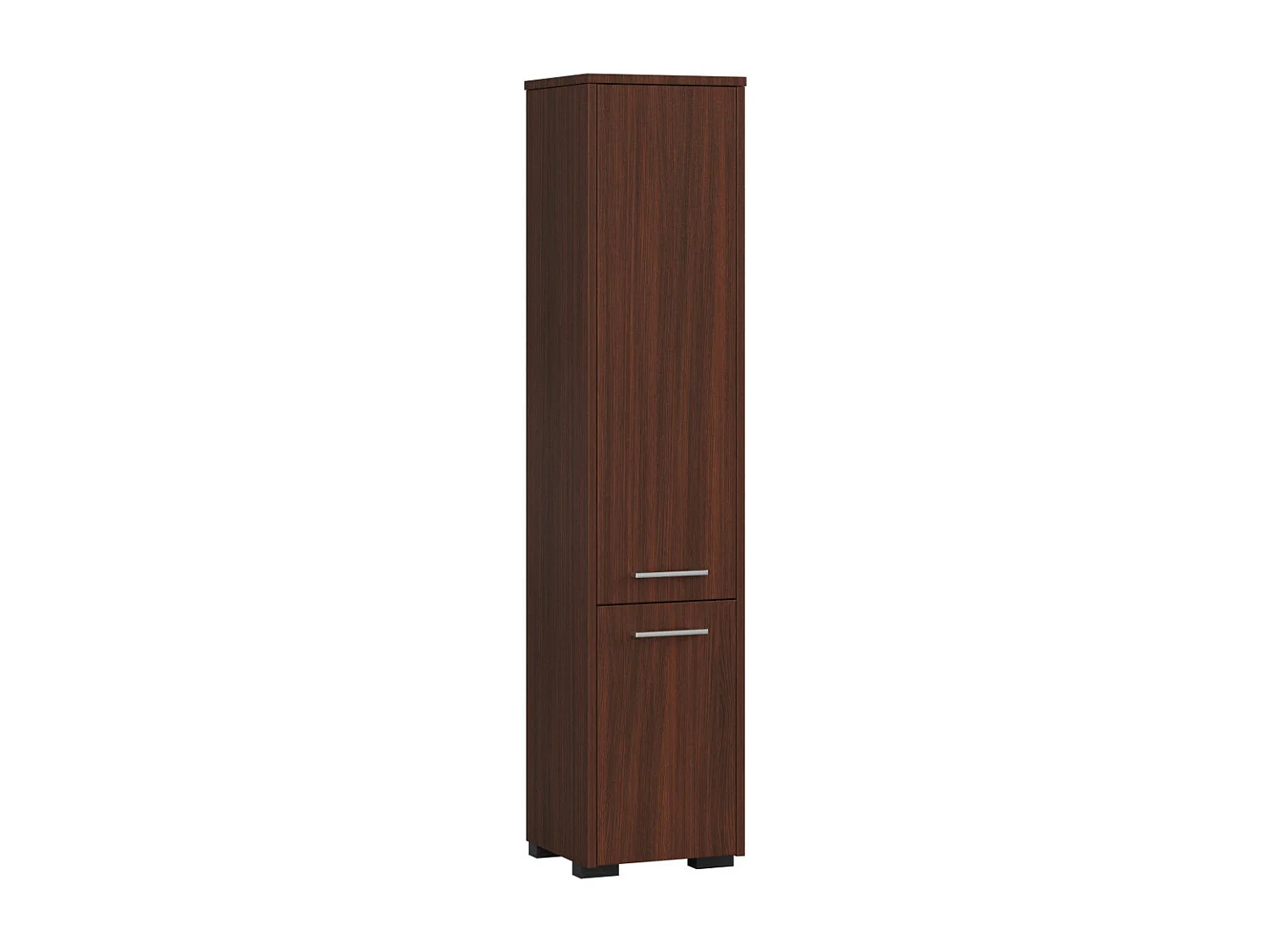 Colonne salle de bains AKORD FIN Wengé 30 cm 2 portes façade Wengé 5 étagères 30x30x140 cm