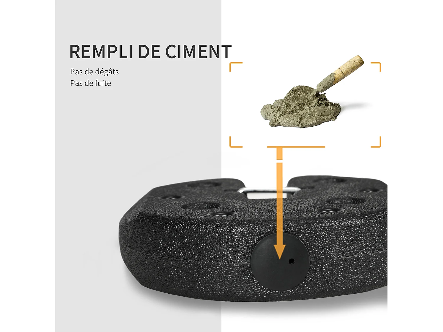 Lot de 4 poids de lestage pour tonnelle barnum tente dim. Ø 22 x 5,5H cm HDPE noir