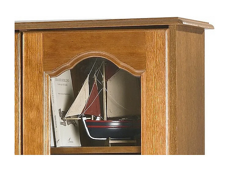 Bibliothèque Chêne 8 Portes 18 Niches 15 Etagères L 158.8 H 182.2 P 33 cm