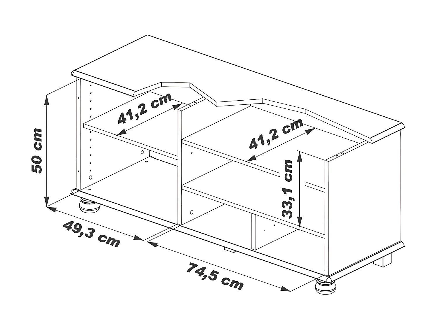 Meuble TV 60 Pouces Chêne Rustique 1 Porte 2 Tiroirs L 133.6 H 60.7 P 46 cm