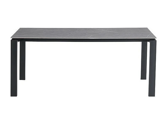 Table à manger 8 personnes collection ATHENA. Longueur 180cm avec plateau de 12mm en pierre grise effet ciment