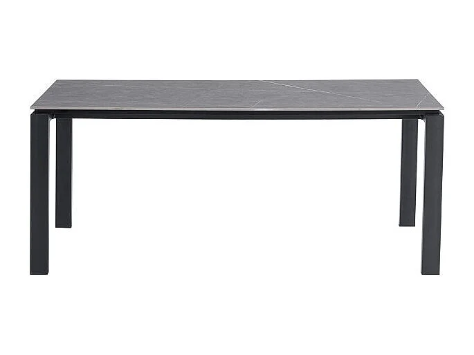Table à manger 8 personnes collection ATHENA. Longueur 180cm avec plateau de 12mm en pierre grise effet ciment