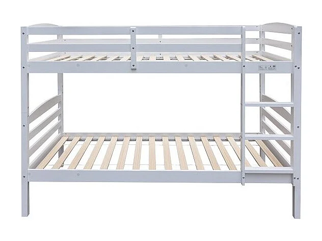 Letto a castello trasformabile 90x200 cm BOY – Legno massiccio – Bianco – Rete inclusa