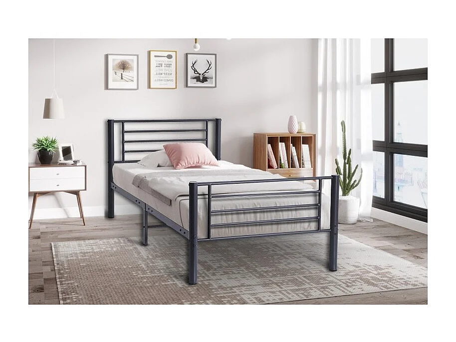 Metallbett 90x200 cm SAMMY, Farbe Dunkelgrau