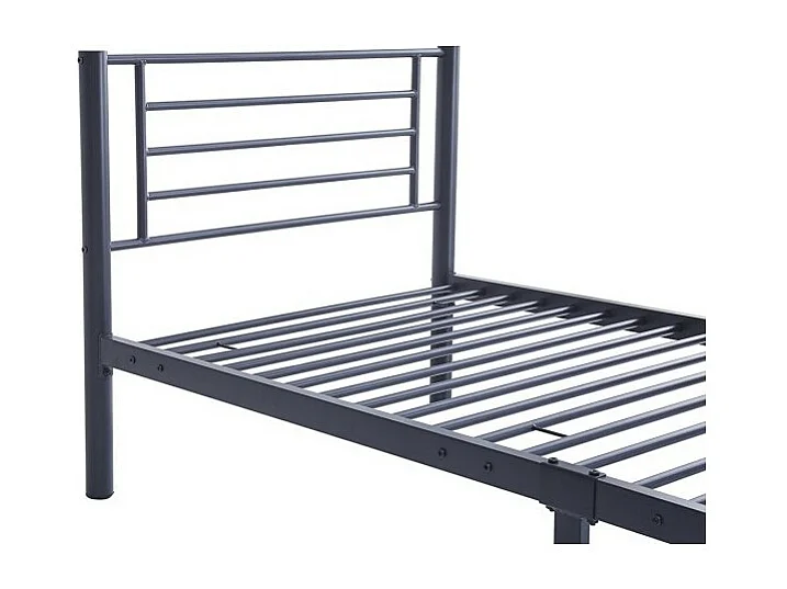 Lit SAMMY – 90x200 cm en métal coloris gris foncé avec sommier inclus