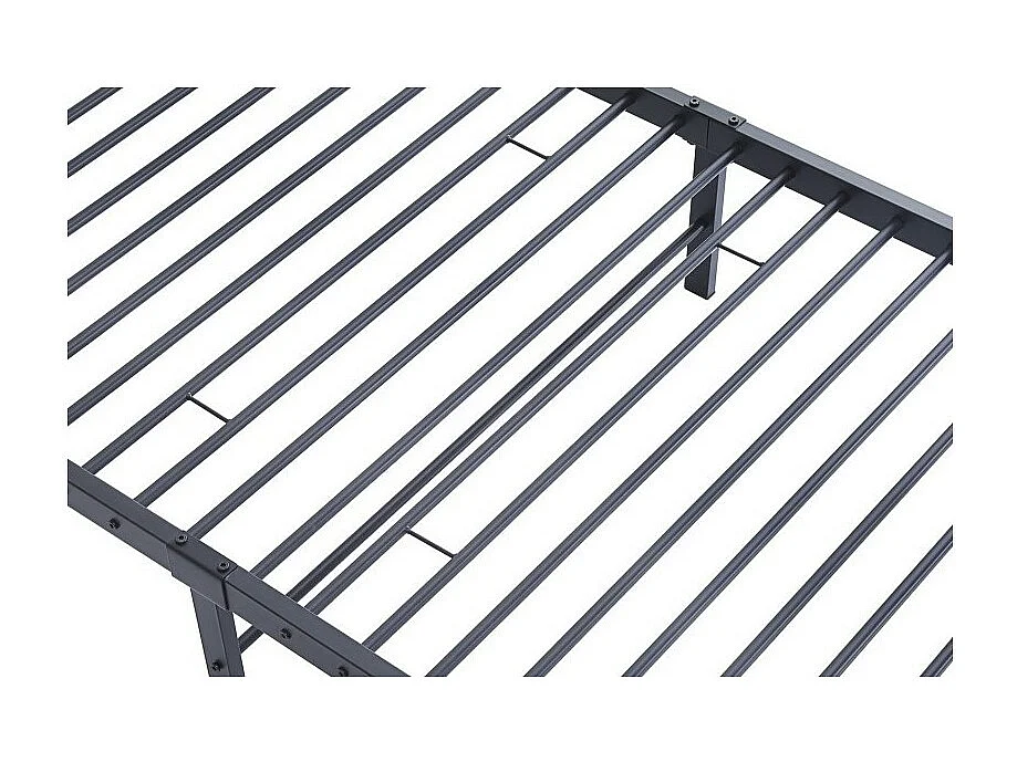 Lit SAMMY – 90x200 cm en métal coloris gris foncé avec sommier inclus