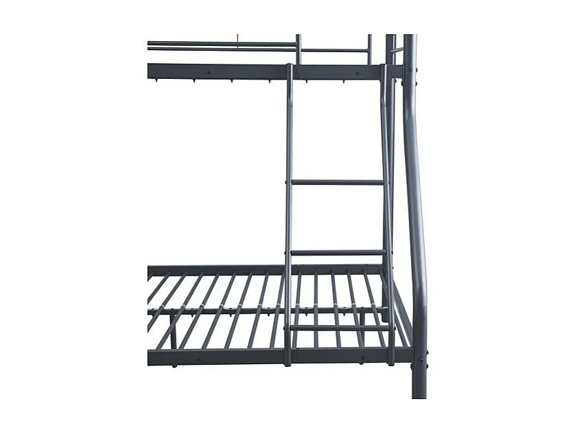 Metall-Etagenbett SAMMY – 90x200 & 140x200 cm – Dunkelgrau – mit Lattenrost