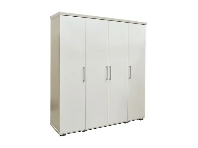 Kledingkast, garderobe, collectie TOM, 4 deuren 160 cm, ingebouwde kledingroede, wit van kleur