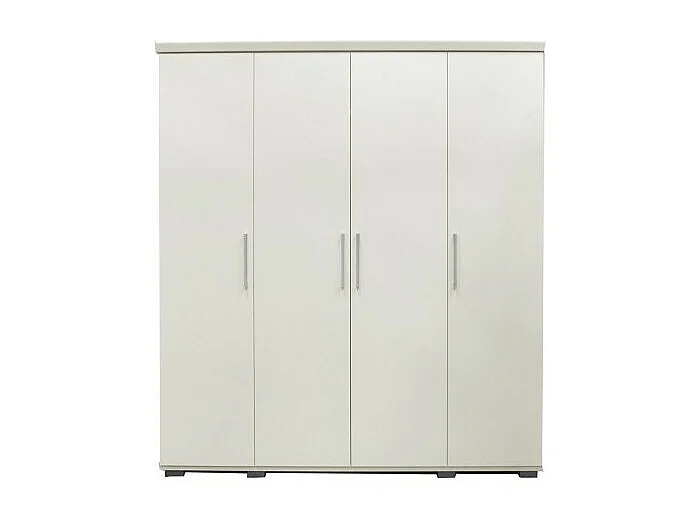 Armoire TOM 4 portes – Blanc – L160 x H183 cm – Penderie intégrée
