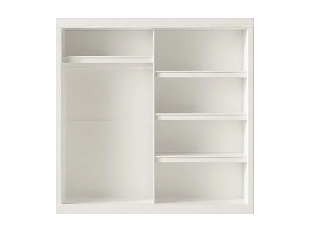 Garde Robe MILS, armoire 2 portes coulissantes avec miroir coloris blanc