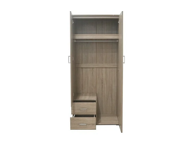 Armoire TOM 2 portes – Chêne Sonoma – Avec miroir – L80 x H185 cm