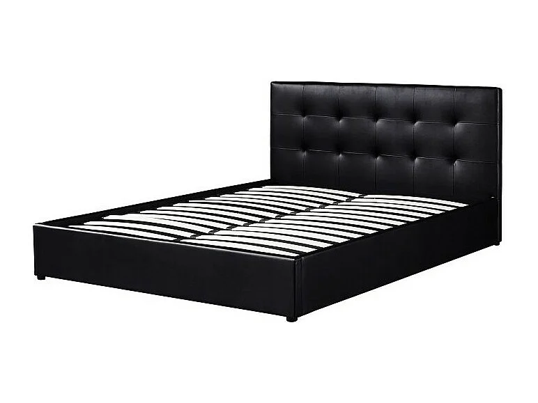 Cama baú design na cor preta para adultos coleção RICO, 160x200 cm, com estrado incluso.