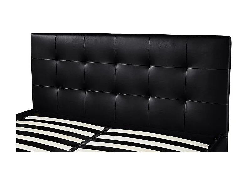 Lit coffre RICO – 160x200 cm – Coloris noir – Sommier inclus – Design élégant et pratique