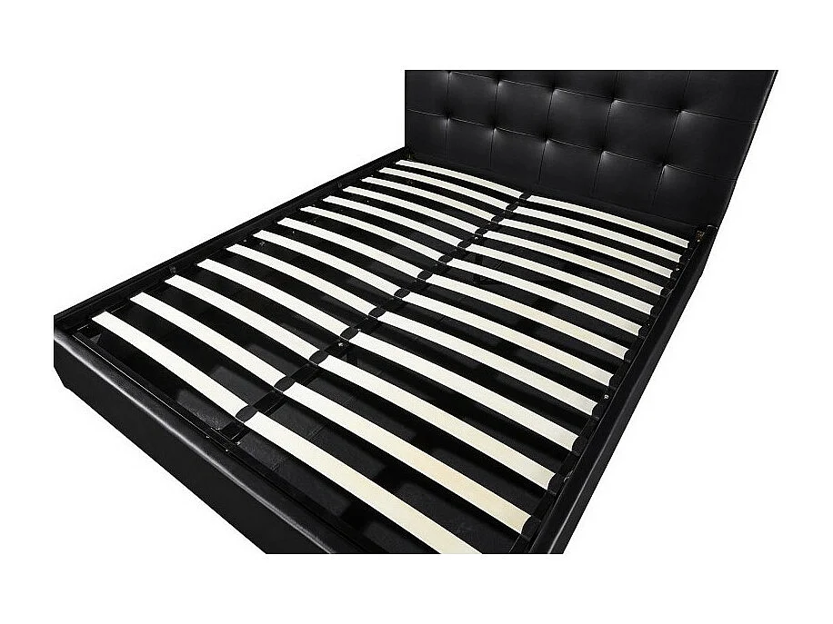 Lit coffre RICO – 160x200 cm – Coloris noir – Sommier inclus – Design élégant et pratique