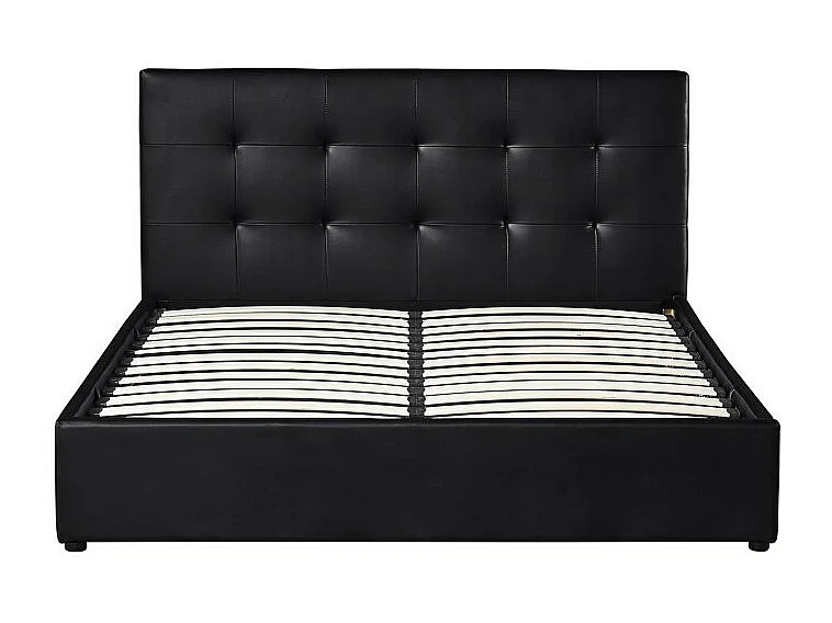 Lit coffre RICO – 160x200 cm – Coloris noir – Sommier inclus – Design élégant et pratique
