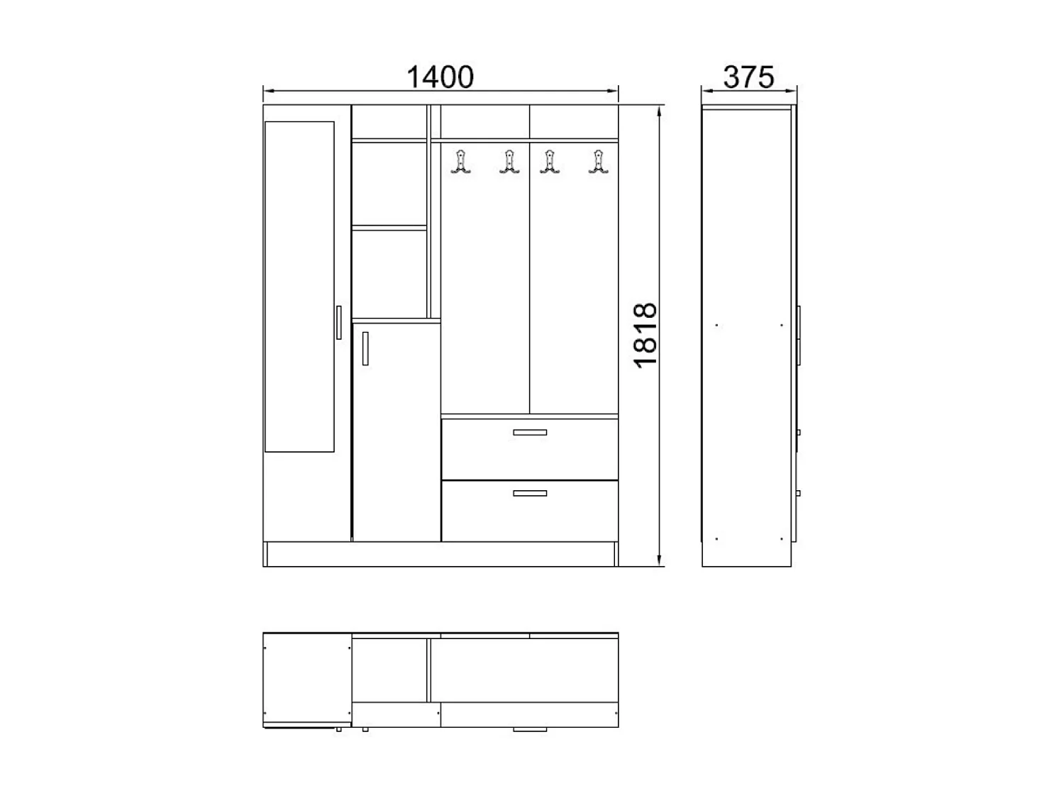 Meuble d'entrée design style scandinave ANKA